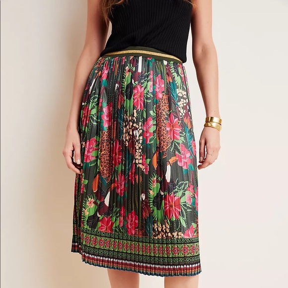 FARM Rio Dresses & Skirts - NWOT Anthropologie Farm Rio Bosque Pleated Midi Skirt Z219-40